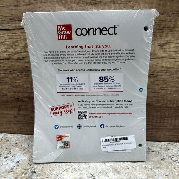 Fundamentals of Taxation 2023 Loose Leaf Textbook New Sealed McGraw Hill Connect - Picture 2 of 8